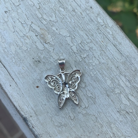 Sterling Silver Small Butterfly Pendant or Charm - Picture 11 of 16